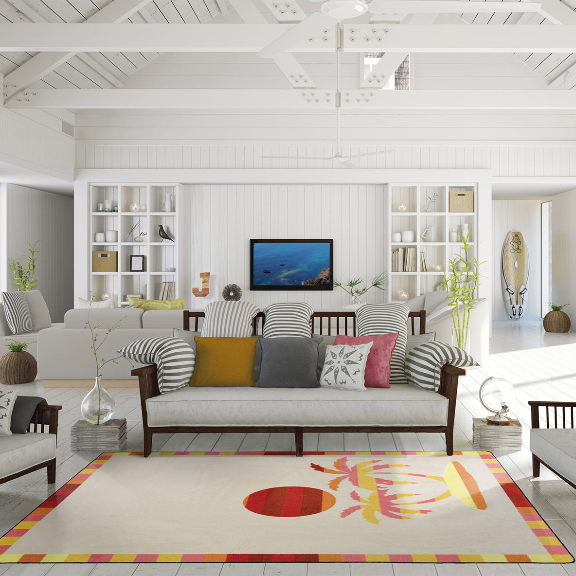 Paradise Isle 5'4" x 7'8" area rug in color Multi