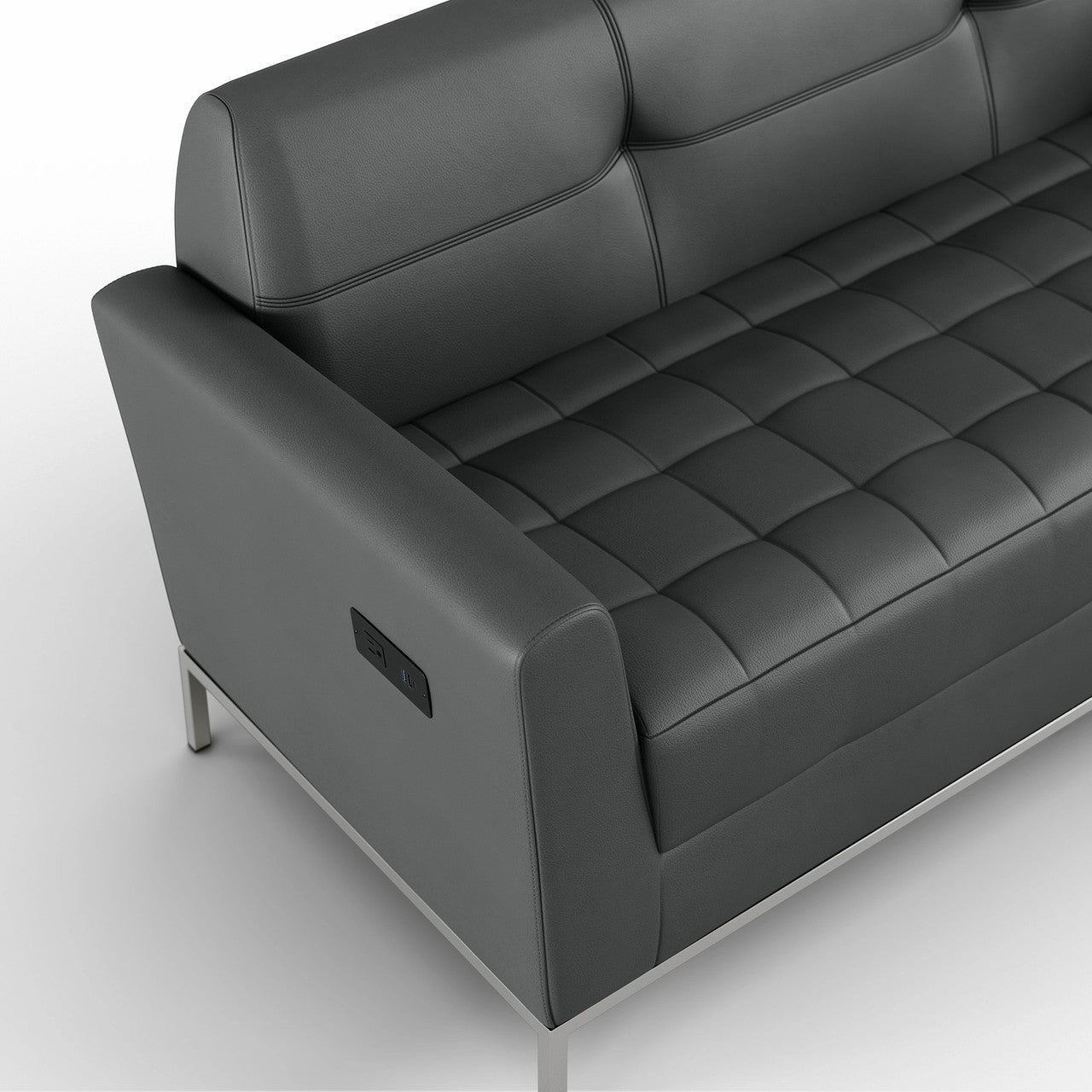 OfficeSource  Parker Sofa - Pewter