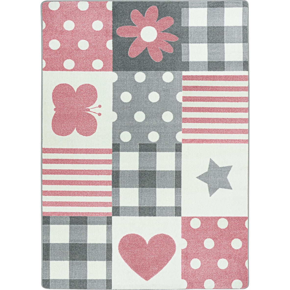 Patchwork Girl 7'8" x 10'9" area rug in color Blush