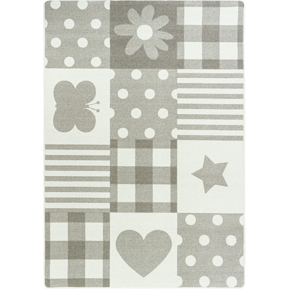 Patchwork Girl 3'10" x 5'4" area rug in color Linen