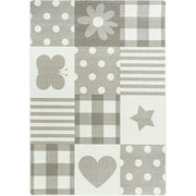 Patchwork Girl 3'10" x 5'4" area rug in color Linen