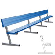 Player Bench with Seat Back - 21 ft. - Portable  (Powder Coated)