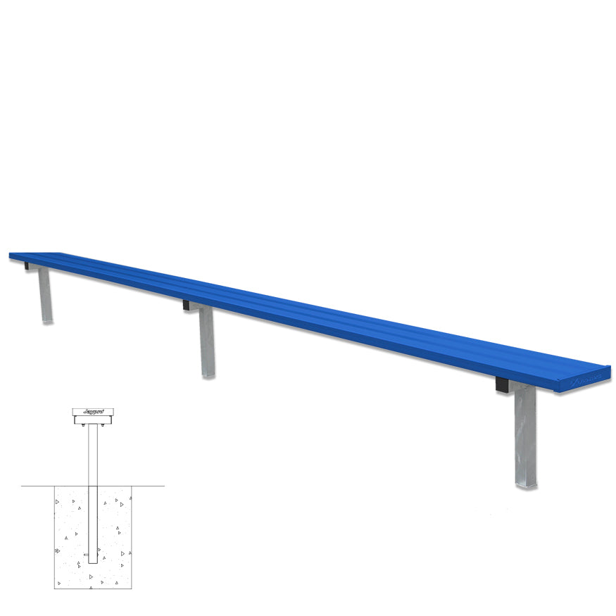 Player Bench - 15 ft. - In-Ground  (Powder Coated)