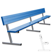 Player Bench with Seat Back - 15 ft. - Portable  (Powder Coated)