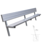Player Bench with Seat Back - 15 ft. - In-Ground