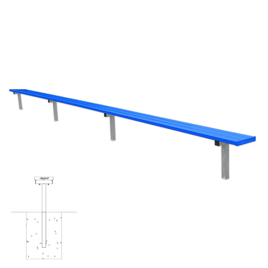 Player Bench - 21 ft. - In-Ground  (Powder Coated)