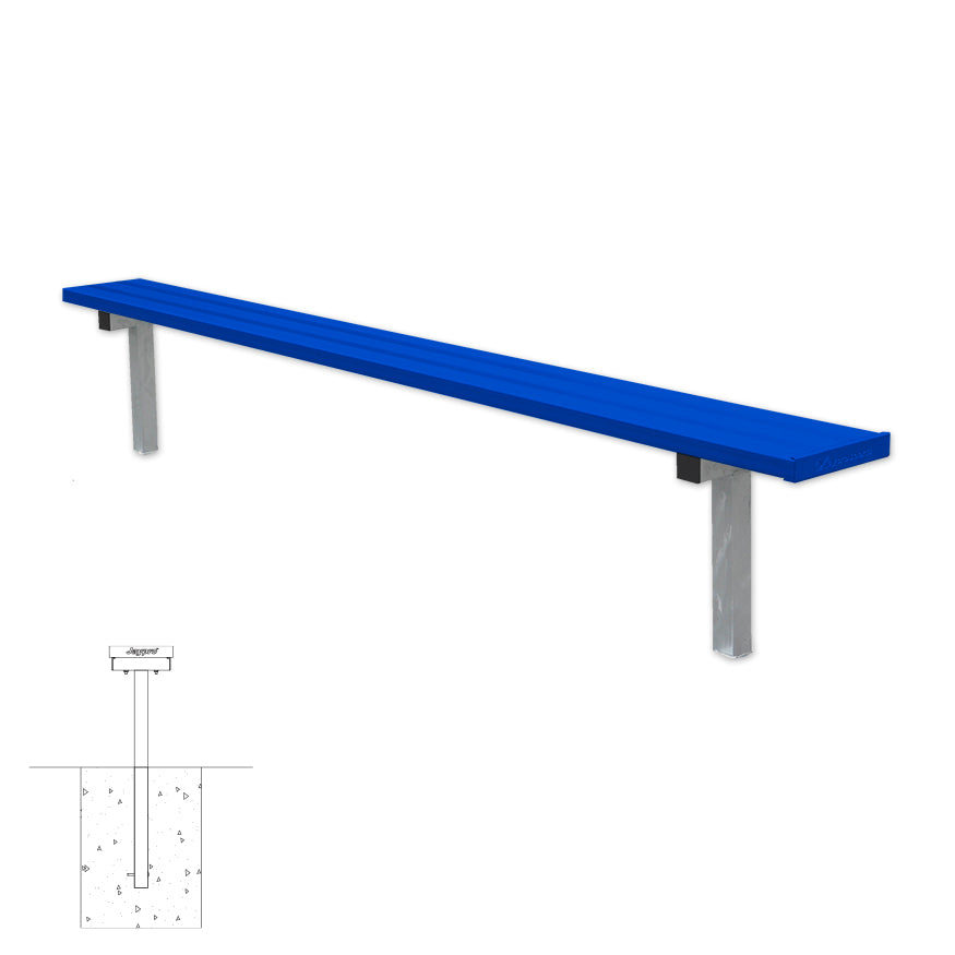 Player Bench - 7-1/2 ft. - In-Ground  (Powder Coated)