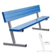 Player Bench with Seat Back - 7-1/2 ft. - Portable  (Powder Coated)
