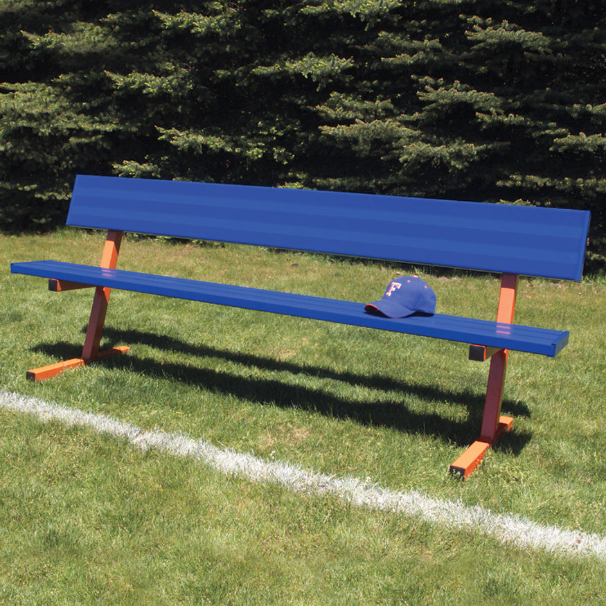 Player Bench with Seat Back - 7-1/2 ft. - Portable  (Powder Coated)