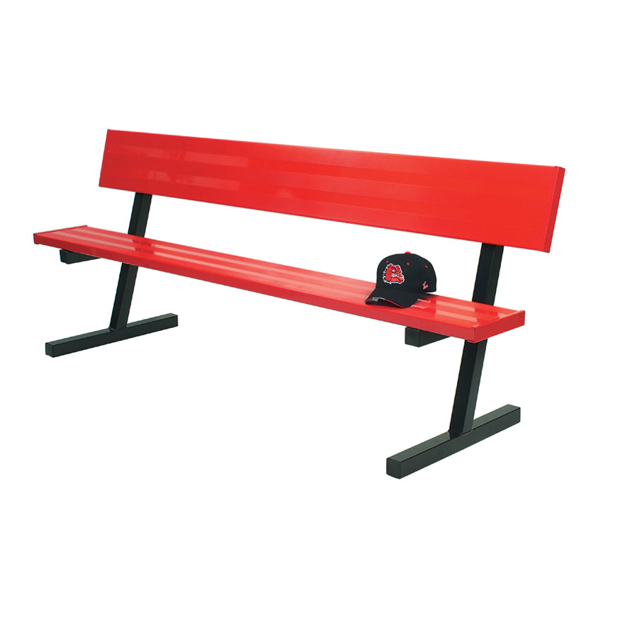 Player Bench with Seat Back - 7-1/2 ft. - Portable  (Powder Coated)