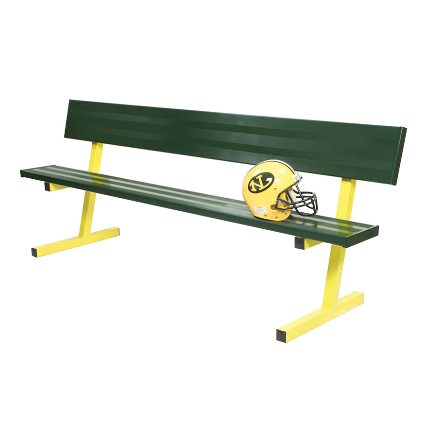 Player Bench with Seat Back - 7-1/2 ft. - Portable  (Powder Coated)