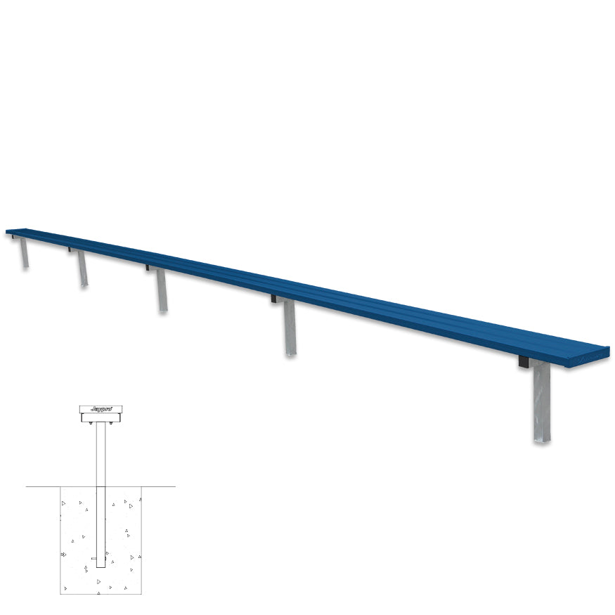 Player Bench - 27 ft. - In-Ground  (Powder Coated)