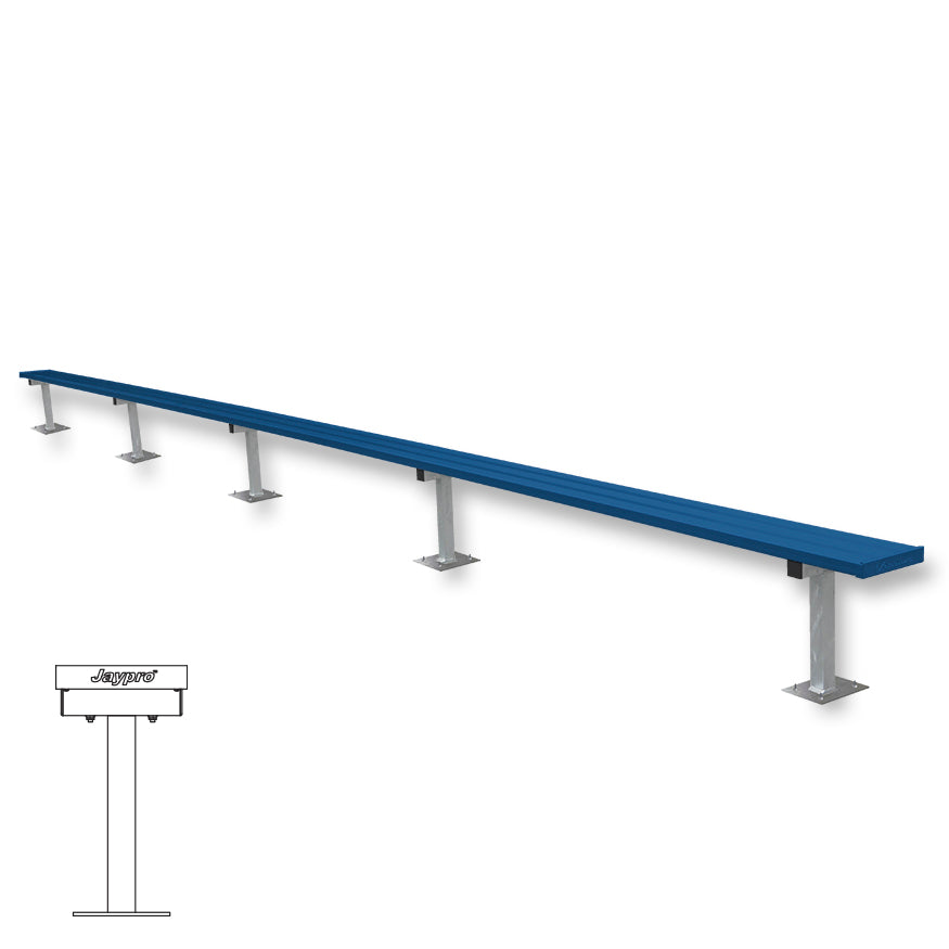 Player Bench - 27 ft. - Surface Mount  (Powder Coated)