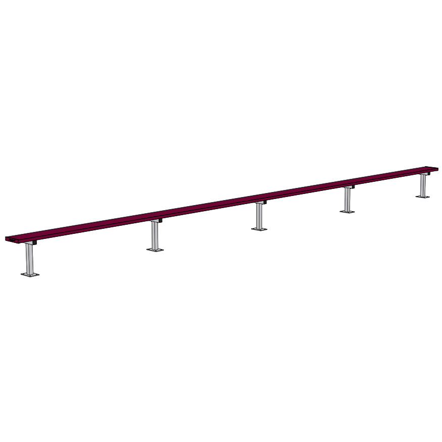 Player Bench - 27 ft. - Surface Mount  (Powder Coated)