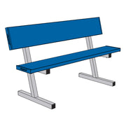 Courtside Bench with Seat Back -  5 ft. - Portable  (Powder Coated)