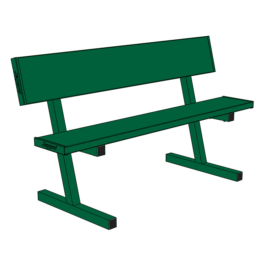 Courtside Bench with Seat Back -  5 ft. - Portable  (Powder Coated)
