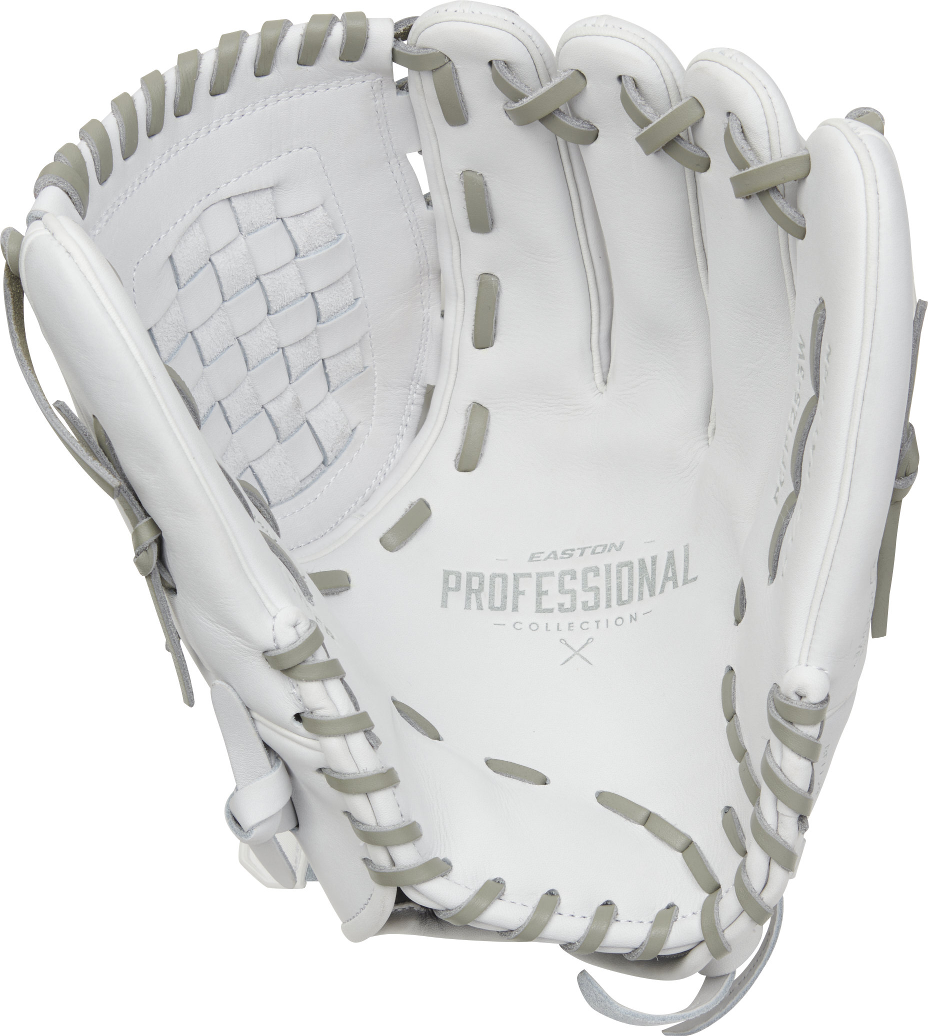 Easton Pro Collection Series 12.5-Inch Softball Glove - Right Hand Thrower - White/Gray
