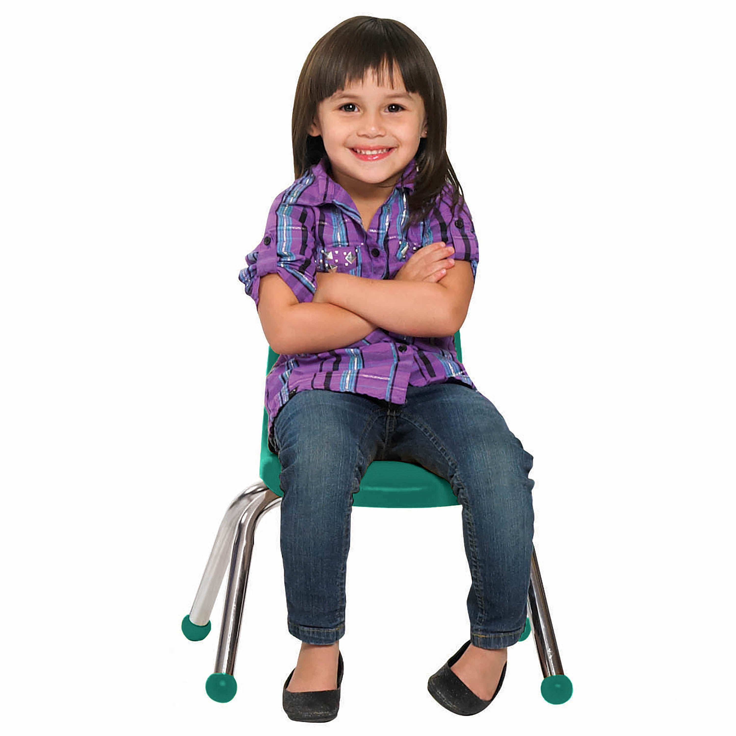10" Stack Chair with Ball Glides - Green