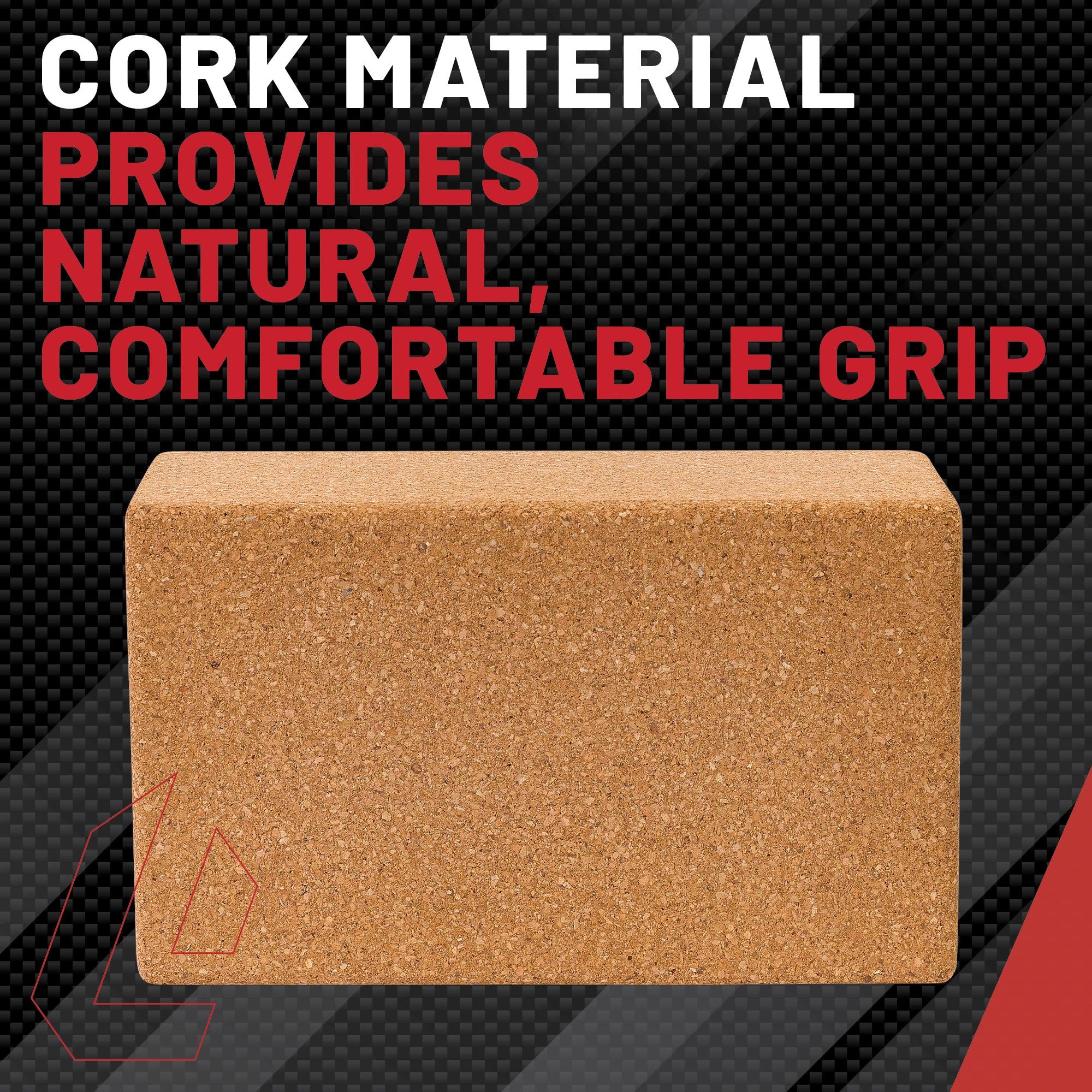 Cork Yoga Block - 9" X 5.5" X 3.5"