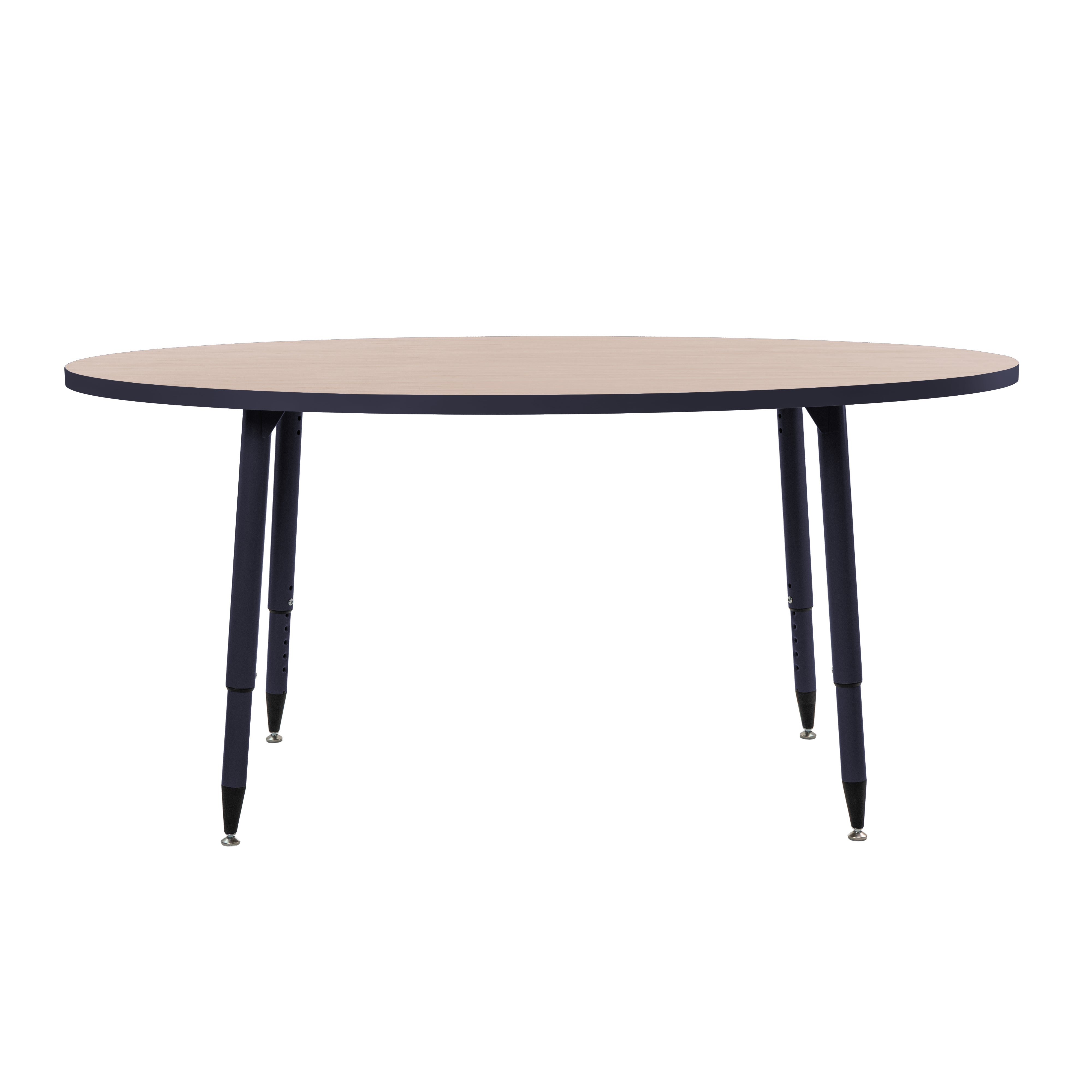 Adapte 30" x 60" Oval Thermofused Activity Table with Adjustable Tapered Legs - Asian Sand/Navy