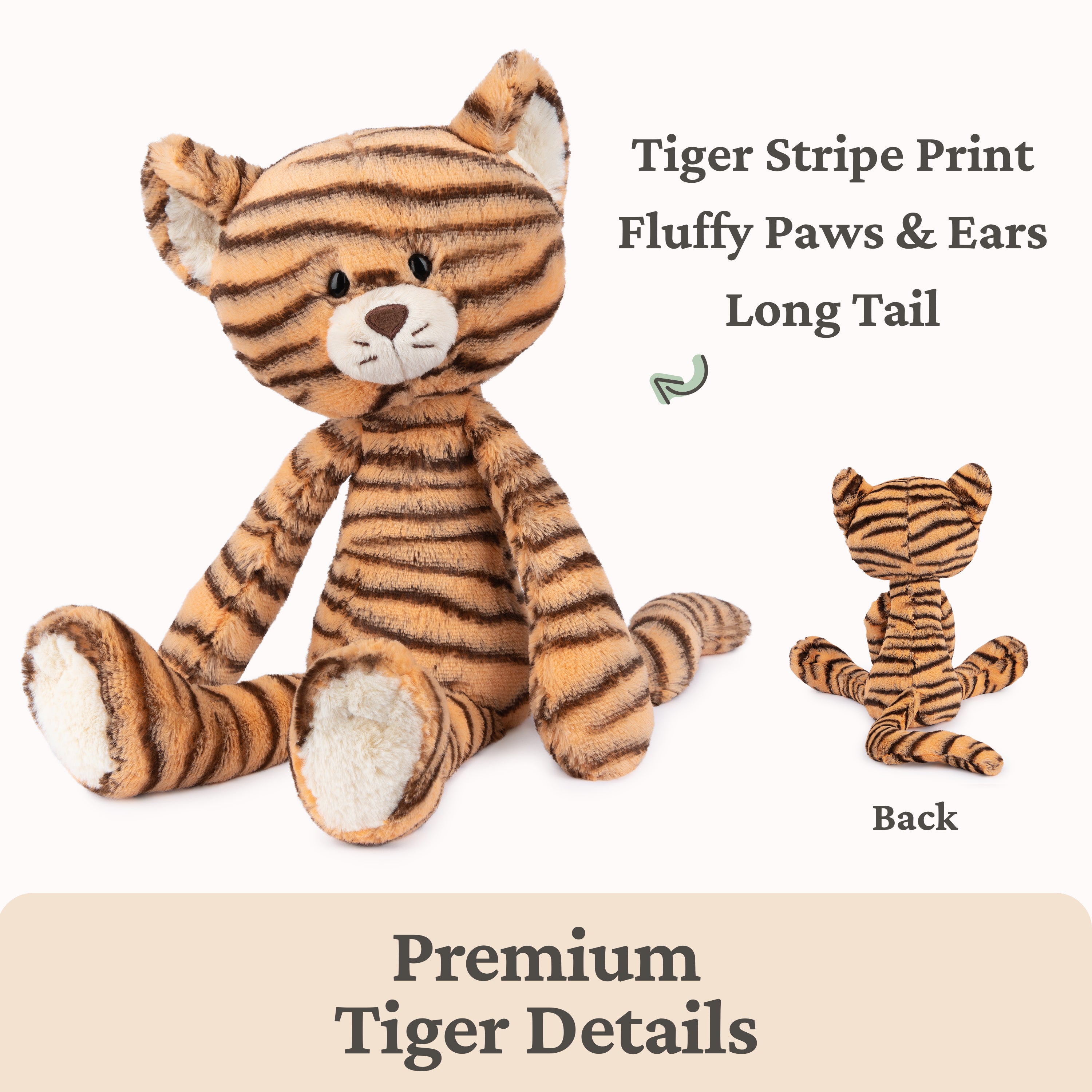 GUND Take-Along Friends, Effe Tiger Plush Stuffed Animal for Ages 1 and Up, Orange/Black, 15"