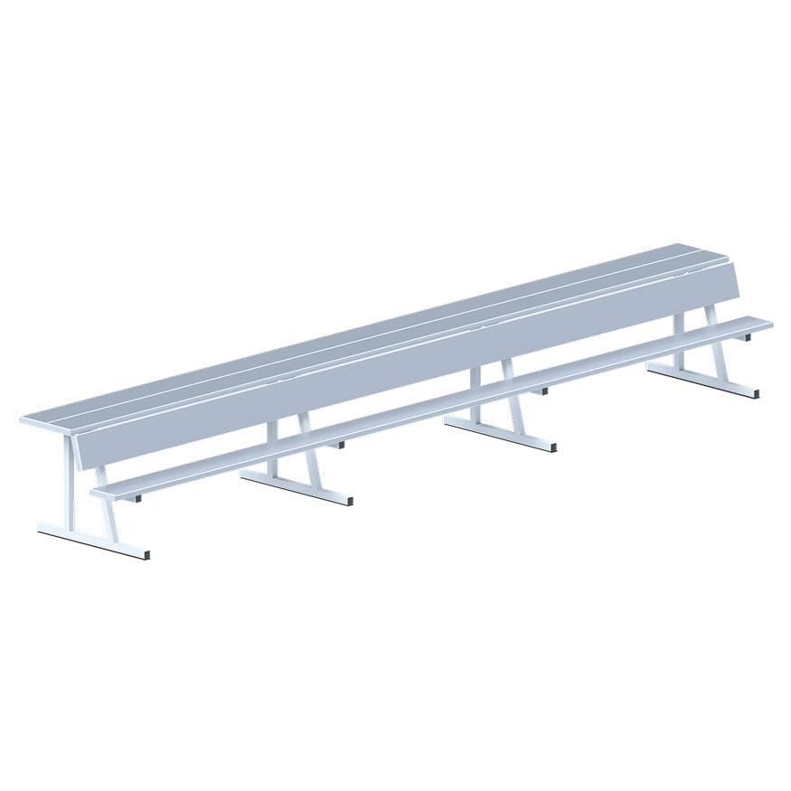 Player Bench with Seat Back and Shelf - 21 ft. - Portable