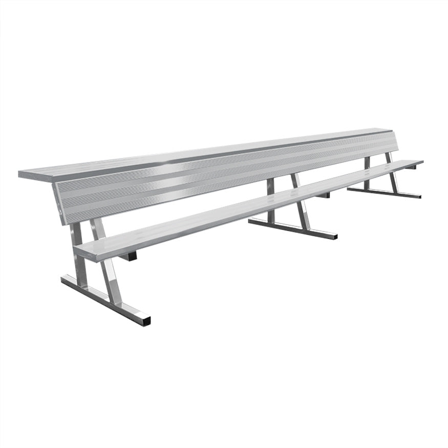Player Bench with Seat Back and Shelf - 15 ft. - Portable