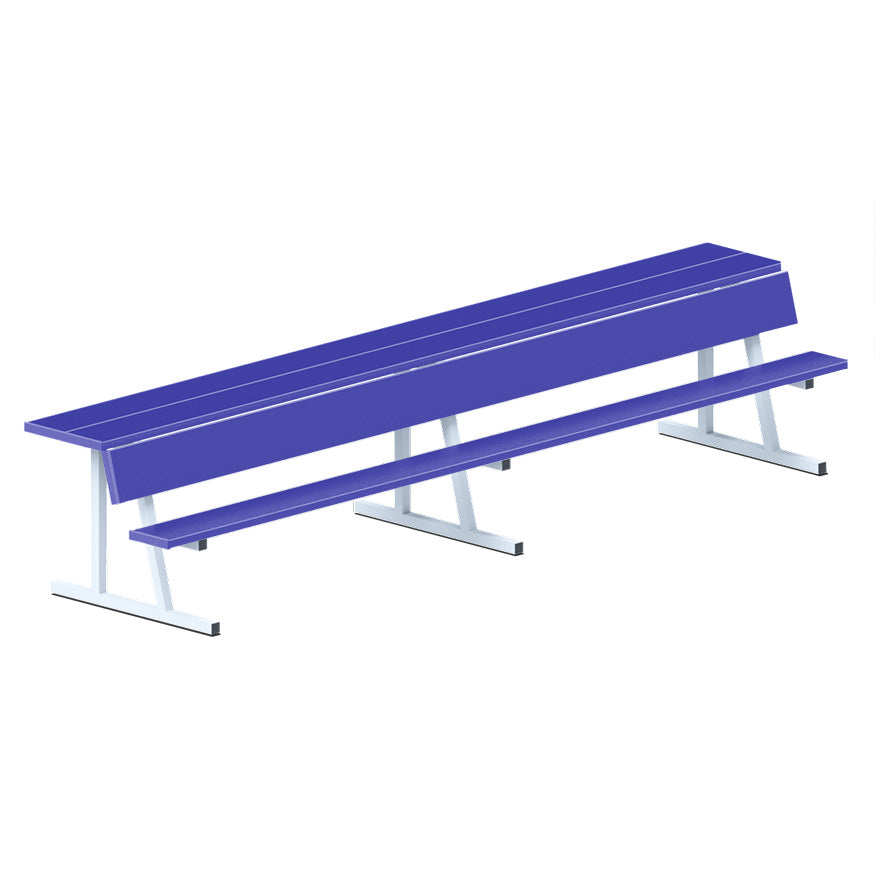 Player Bench with Seat Back and Shelf - 15 ft. - Portable  (Powder Coated)