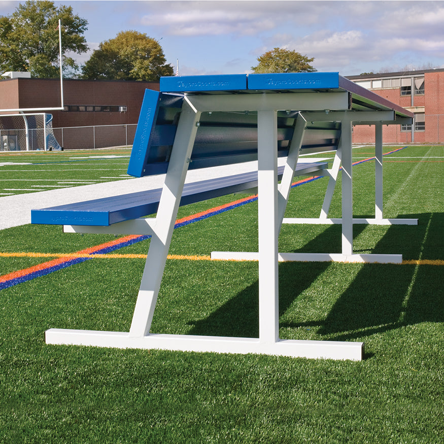 Player Bench with Seat Back and Shelf - 15 ft. - Portable  (Powder Coated)