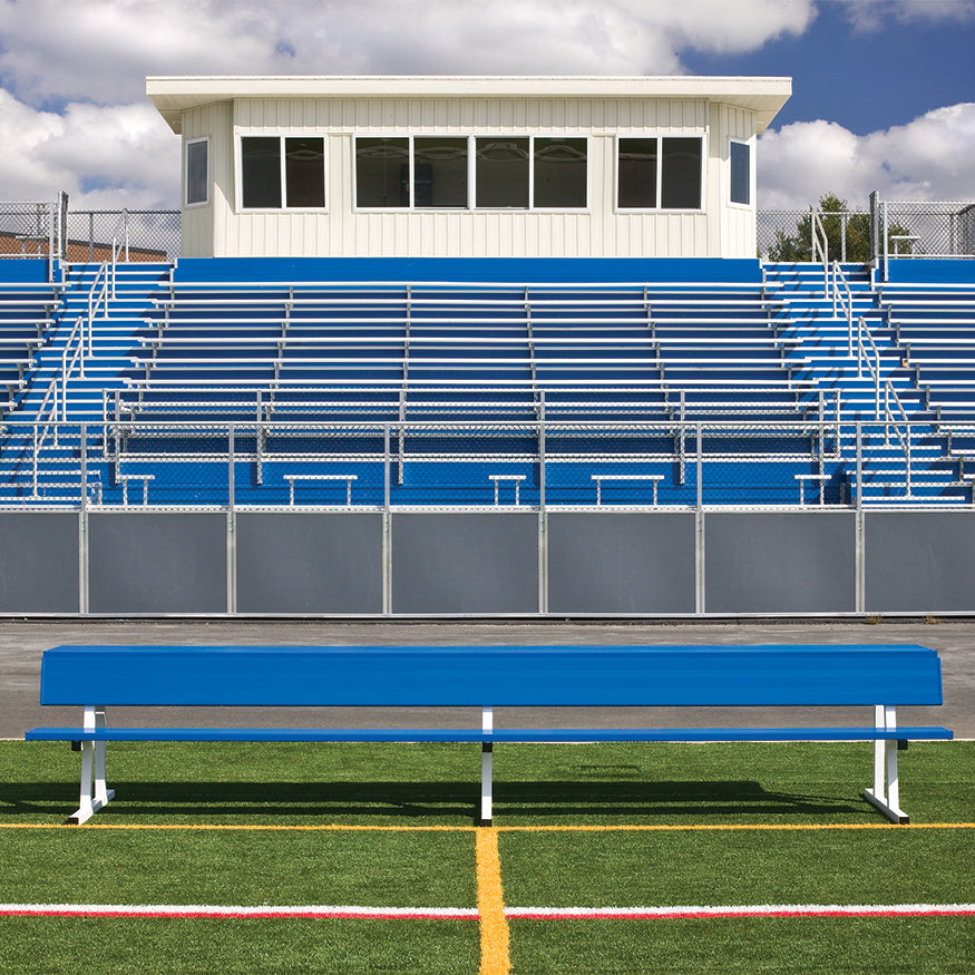 Player Bench with Seat Back and Shelf - 15 ft. - Portable  (Powder Coated)