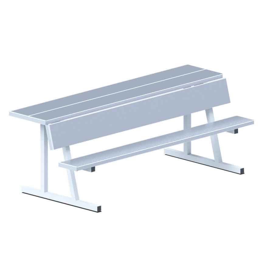 Player Bench with Seat Back and Shelf - 7-1/2 ft. - Portable