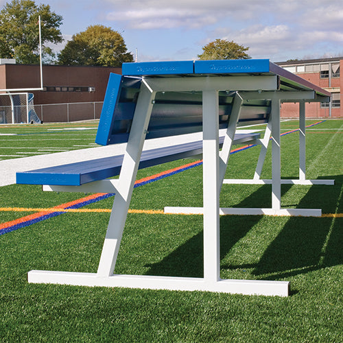 Player Bench with Seat Back and Shelf - 7-1/2 ft. - Portable  (Powder Coated)