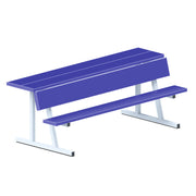 Player Bench with Seat Back and Shelf - 7-1/2 ft. - Portable  (Powder Coated)