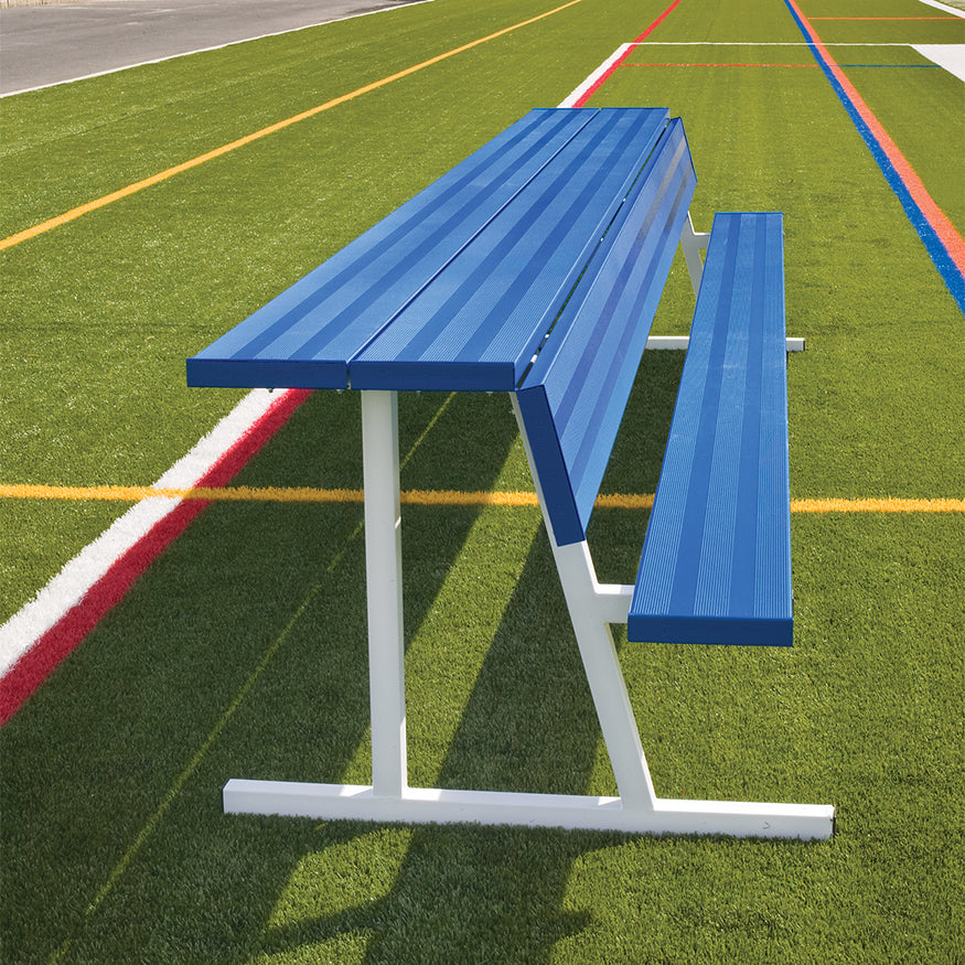 Player Bench with Seat Back and Shelf - 7-1/2 ft. - Portable  (Powder Coated)
