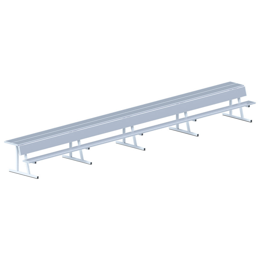Player Bench with Seat Back and Shelf - 27 ft. - Portable