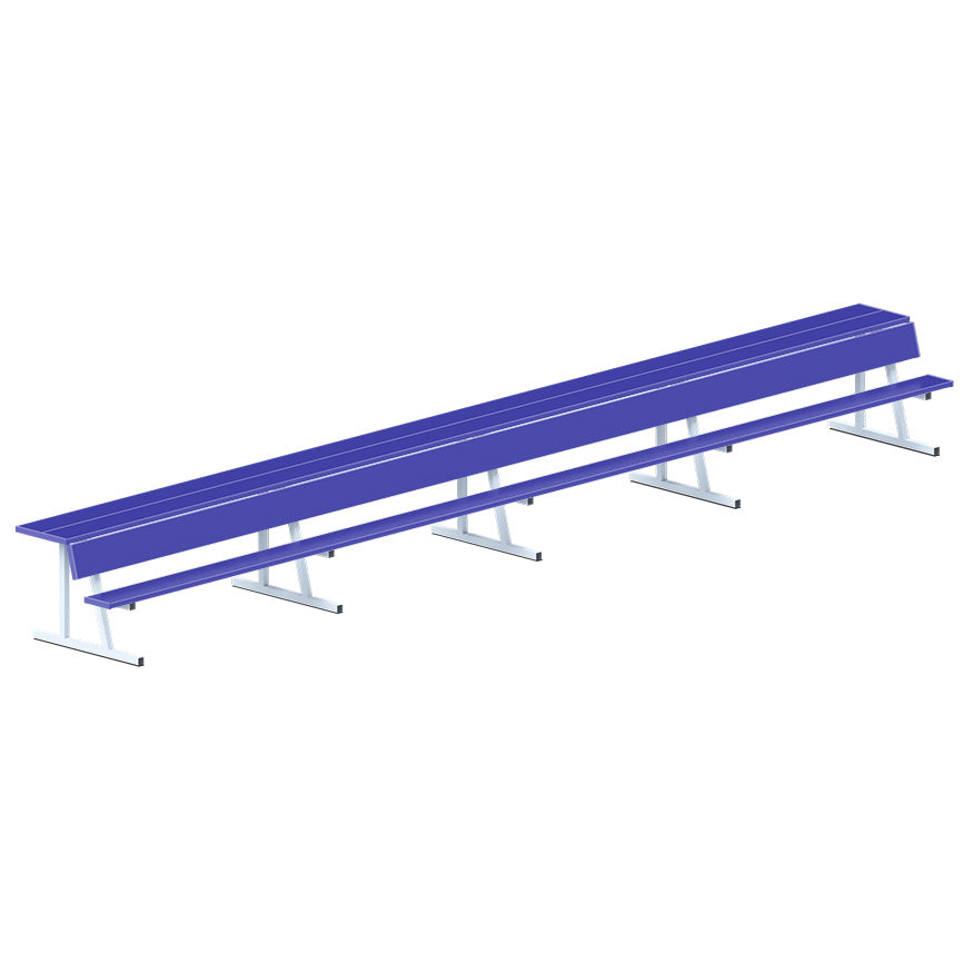 Player Bench with Seat Back and Shelf - 27 ft. - Portable  (Powder Coated)