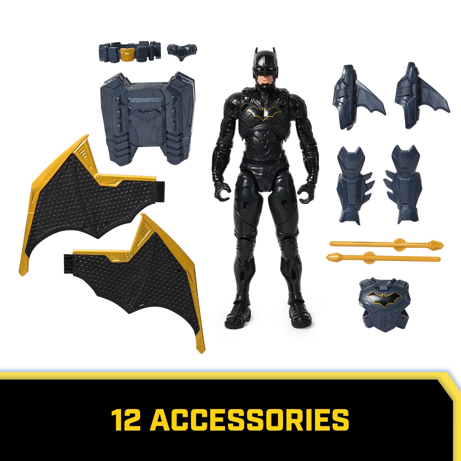Batman Adventures, 12-inch Night Sky Batman Action Figure with Expandable Wings, Kids Toys for Boys and Girls Age 3 and Up