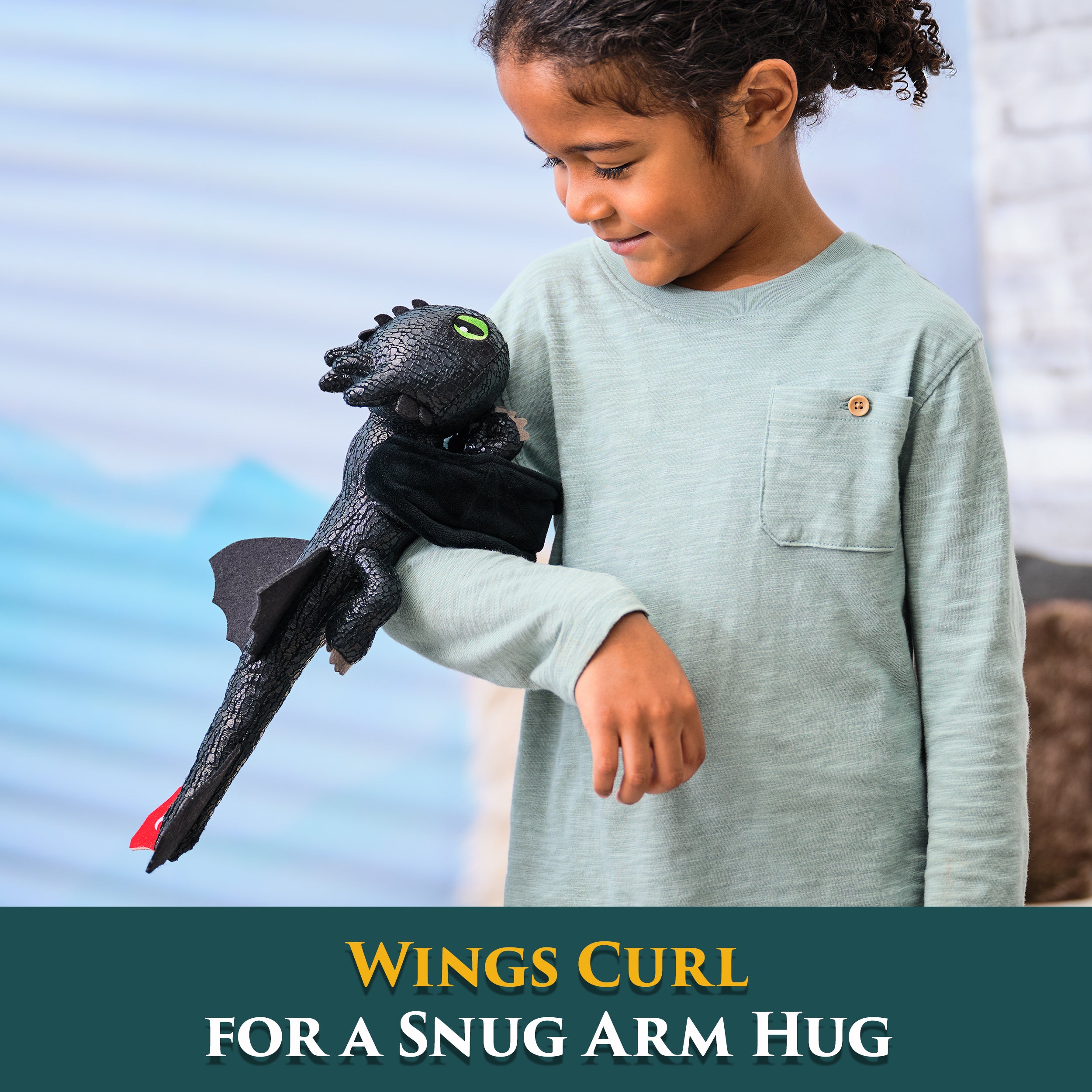 Dreamworks Dragons How to Train Your Dragon, Hug and Glide Toothless Plush Toy, 12” Dragon Stuffed Animal, Kids Toys for Boys Ages 4 and Up