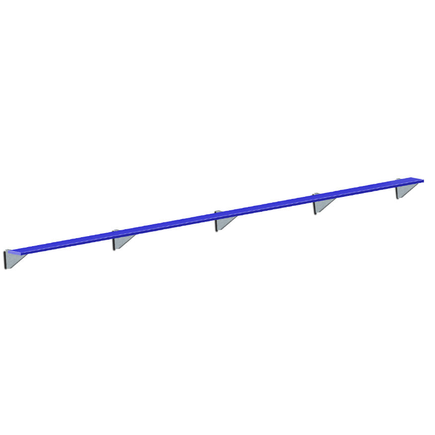 Player Bench - Wall-Mounted - 27 ft.  (Powder Coated)