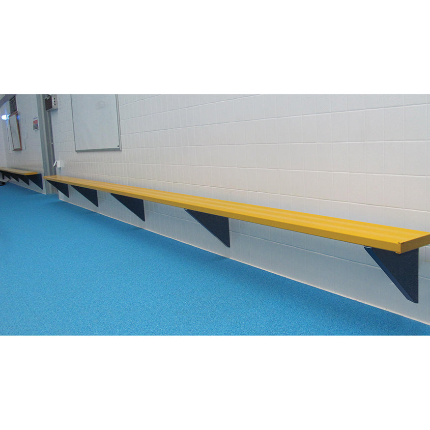 Player Bench - Wall-Mounted - 27 ft.  (Powder Coated)
