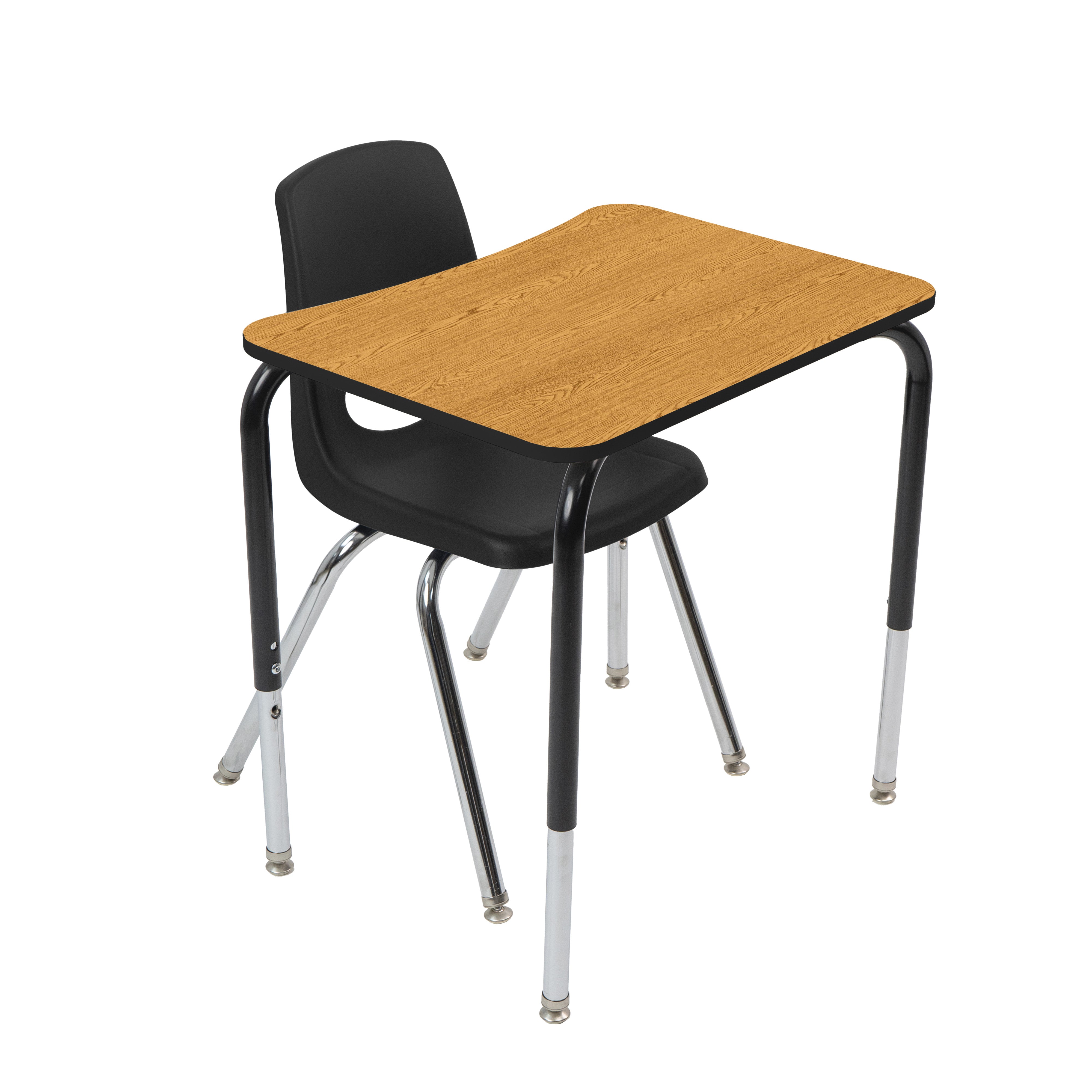 18" x 24" Belly Curve Open Front Desk, 2-pack - Oak/Black