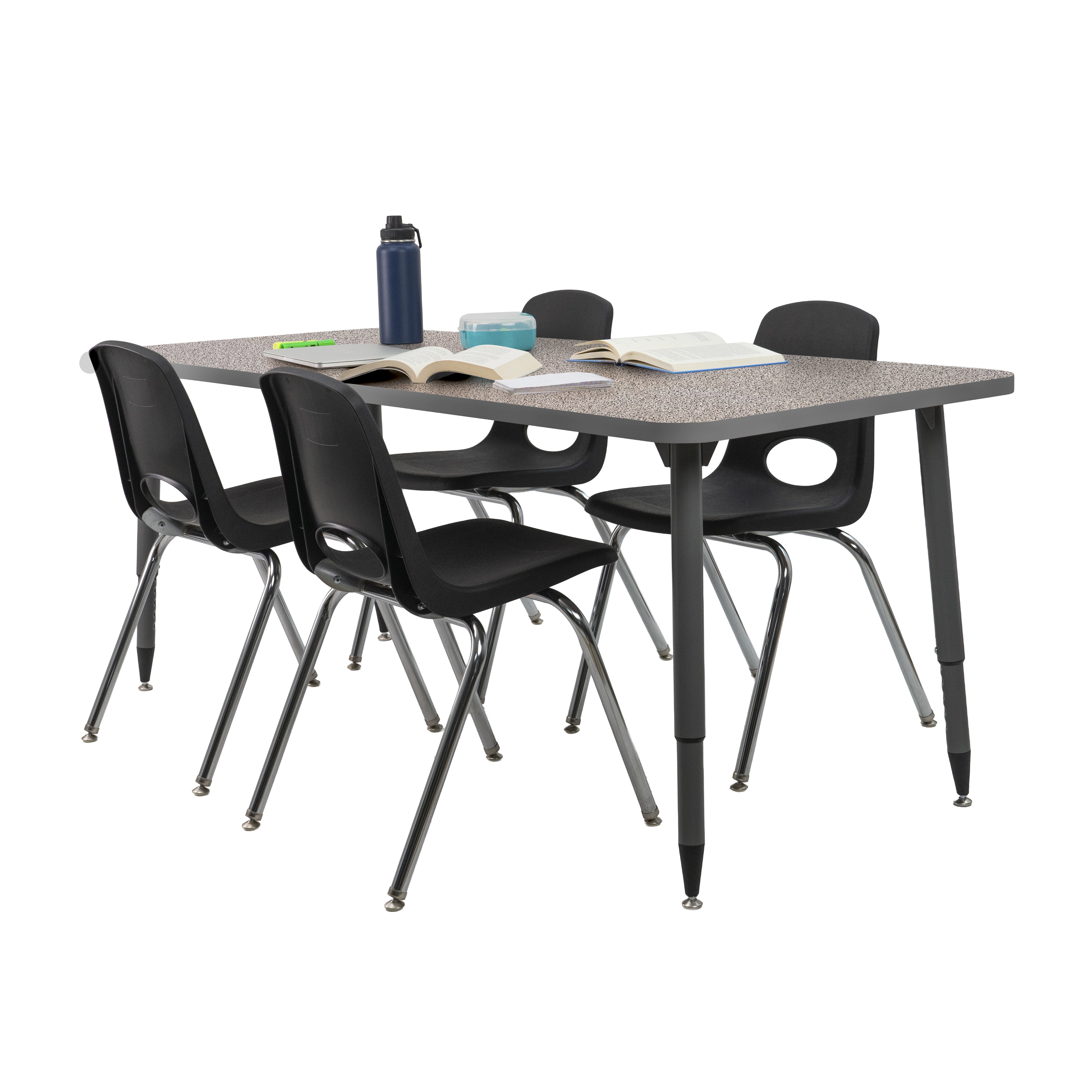 Adapte 30" x 72" Rectangle Activity Table with Adjustable Tapered Legs - Gray/North Sea
