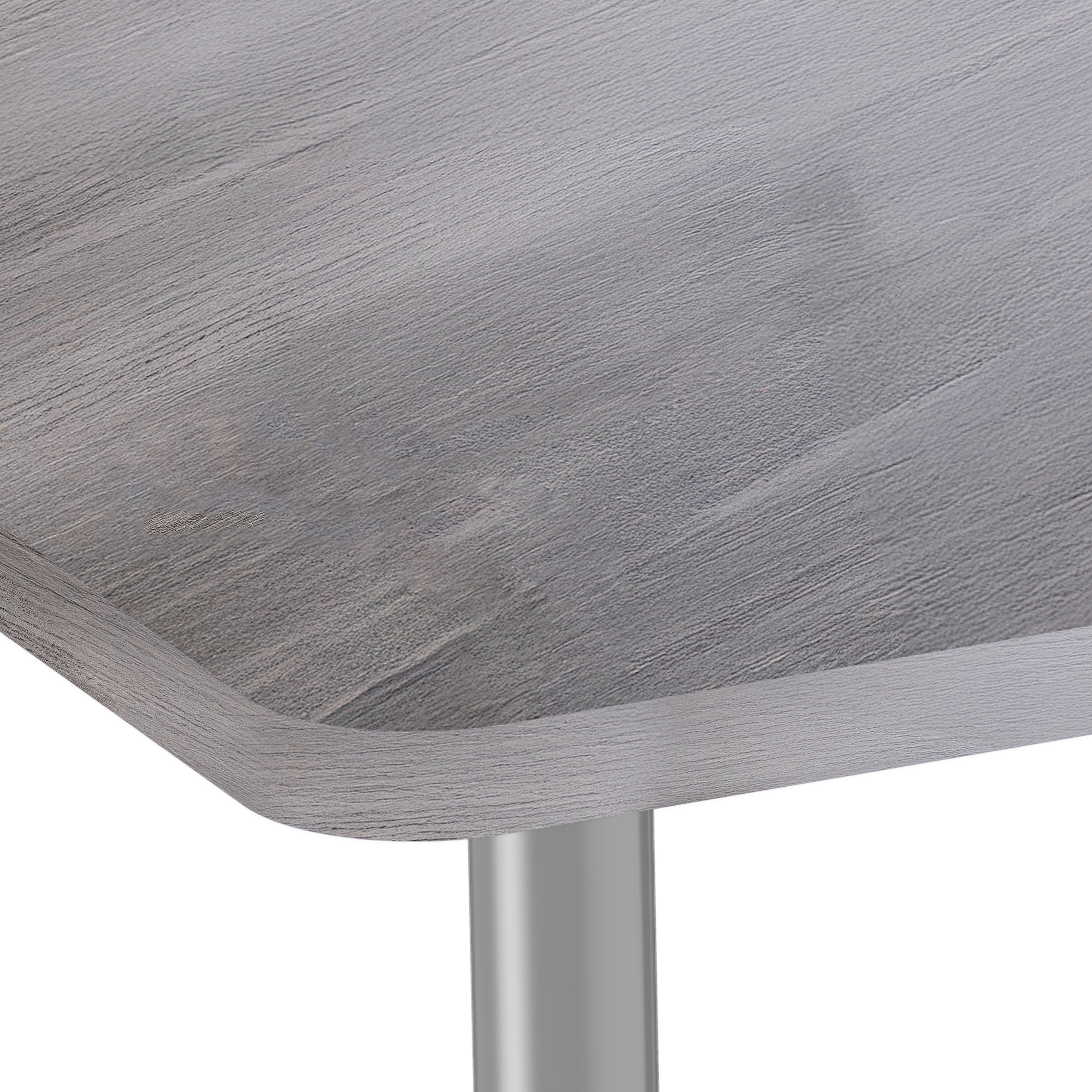 Adapte 30" x 72" Rectangle Woodgrain Activity Table with Adjustable Tapered Legs - Gray Wood/Silver