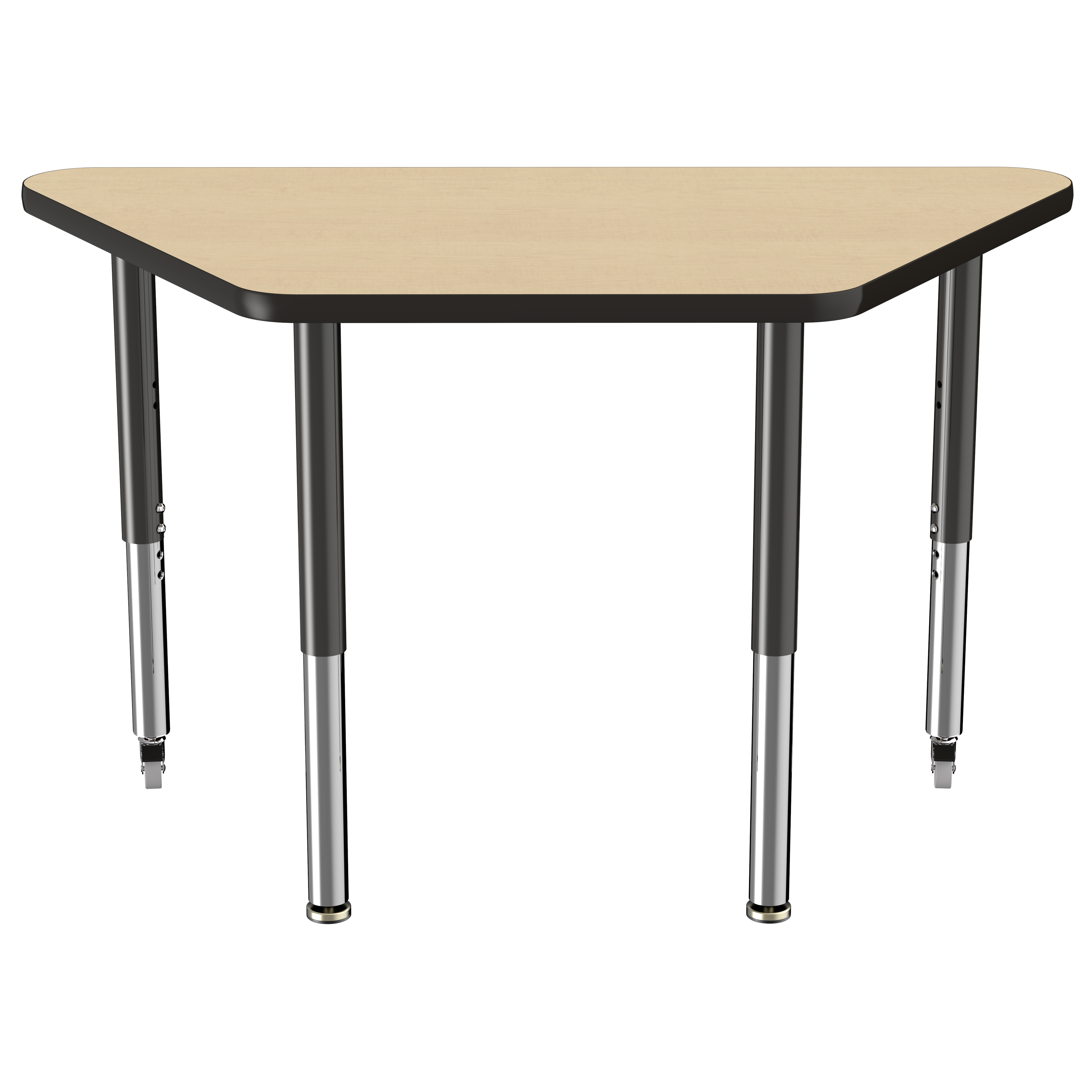 24" x 48" Trapezoid T-Molding Activity Table with Adjustable Super Legs - Maple/Black