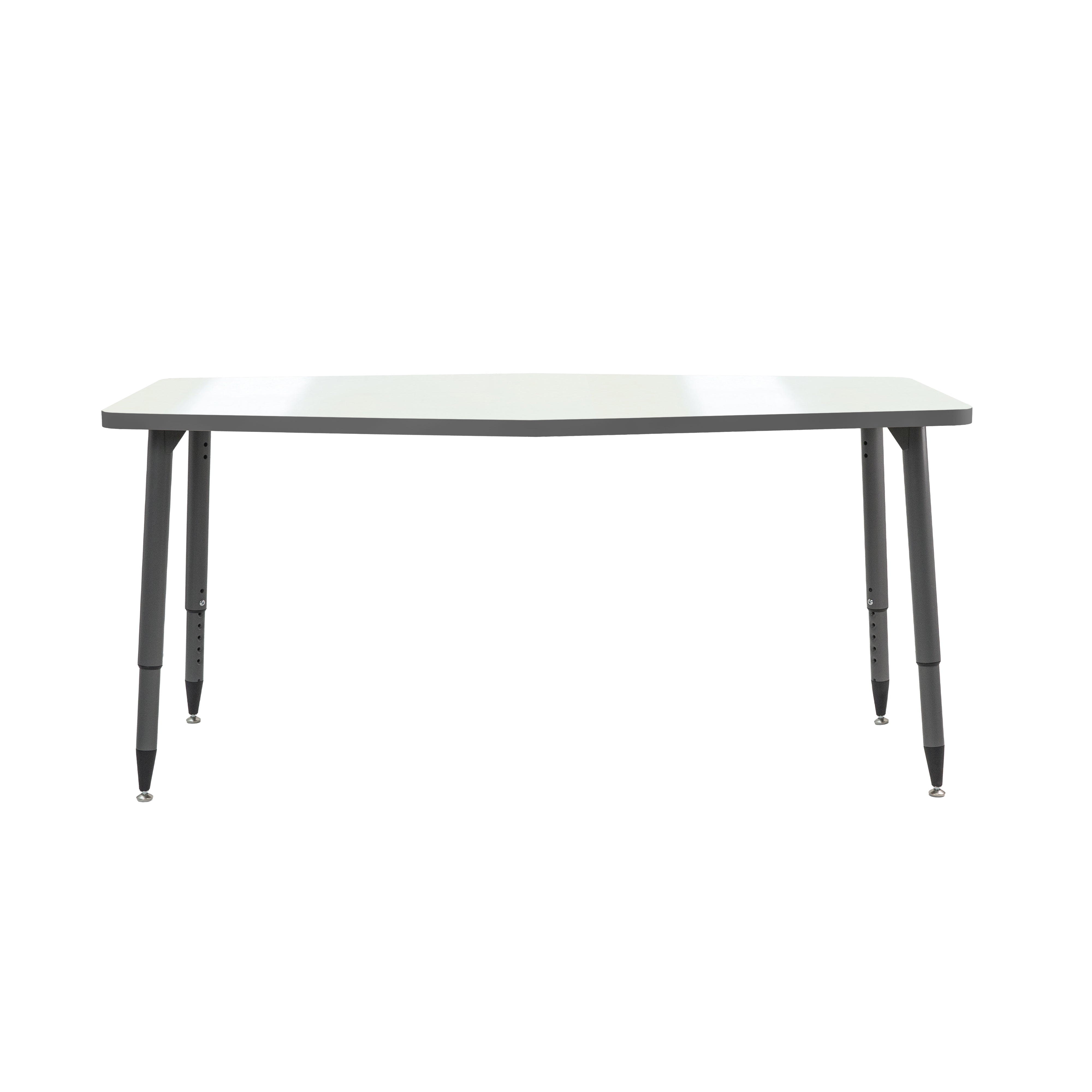 Adapte 34" x 60" Long Hexagon Dry-Erase Activity Table with Adjustable Tapered Legs - Whiteboard/North Sea