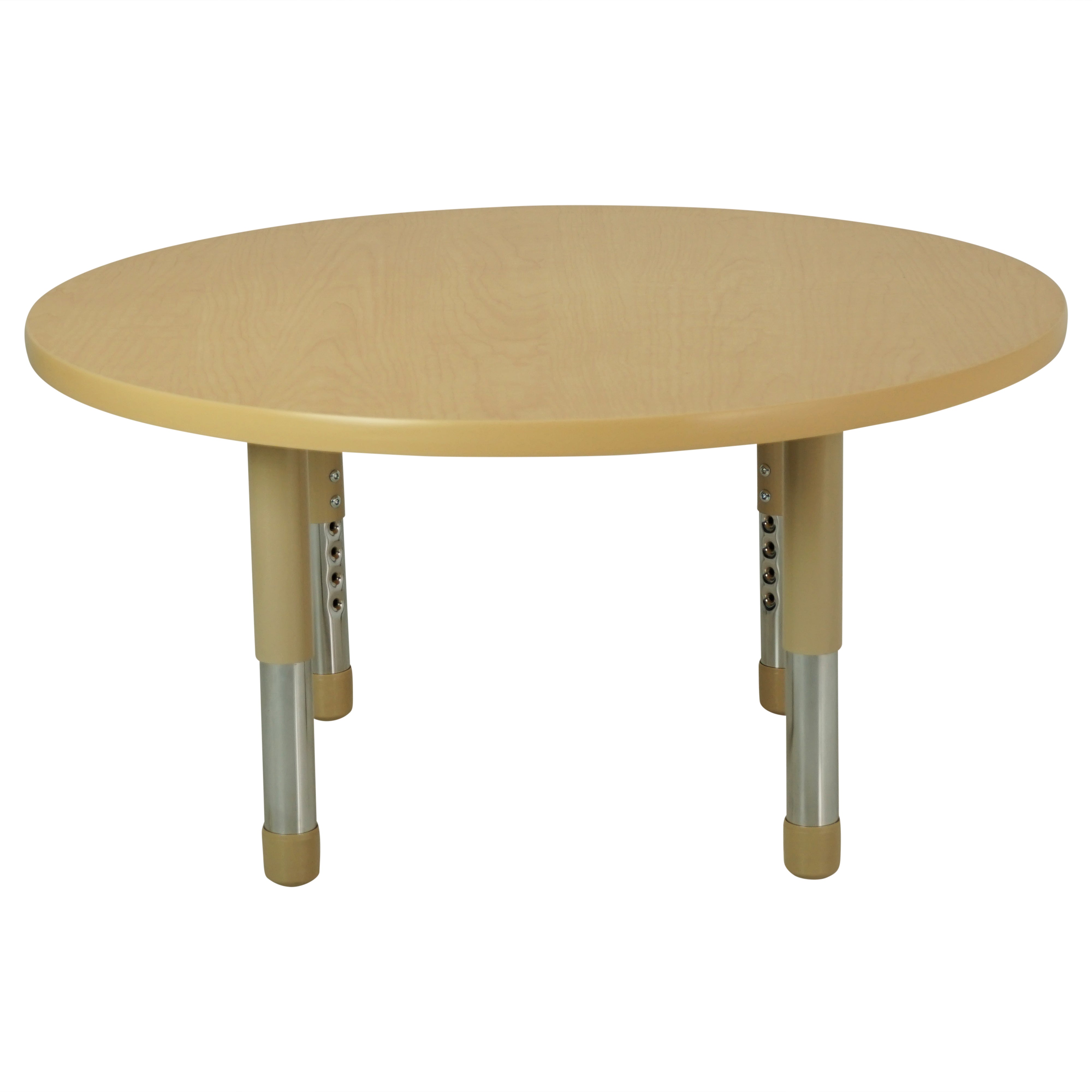 36" Round T-Molding Activity Table with Adjustable Tiny Tot Legs - Maple/Sand