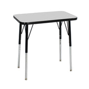 18" x 30" Rectangle T-Molding Activity Table with Adjustable Standard Swivel Glide Legs - Gray/Black
