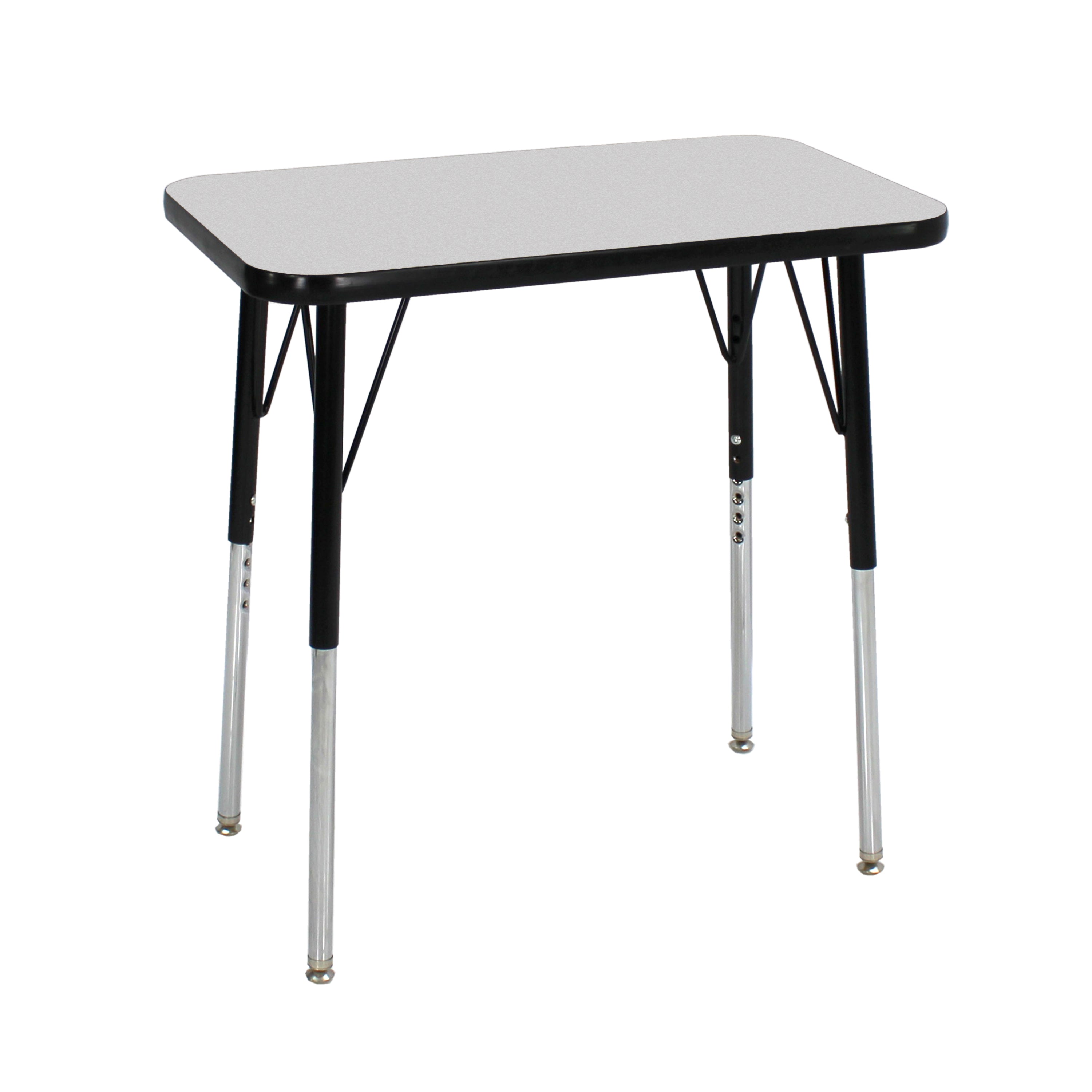 18" x 30" Rectangle T-Molding Activity Table with Adjustable Standard Swivel Glide Legs - Gray/Black