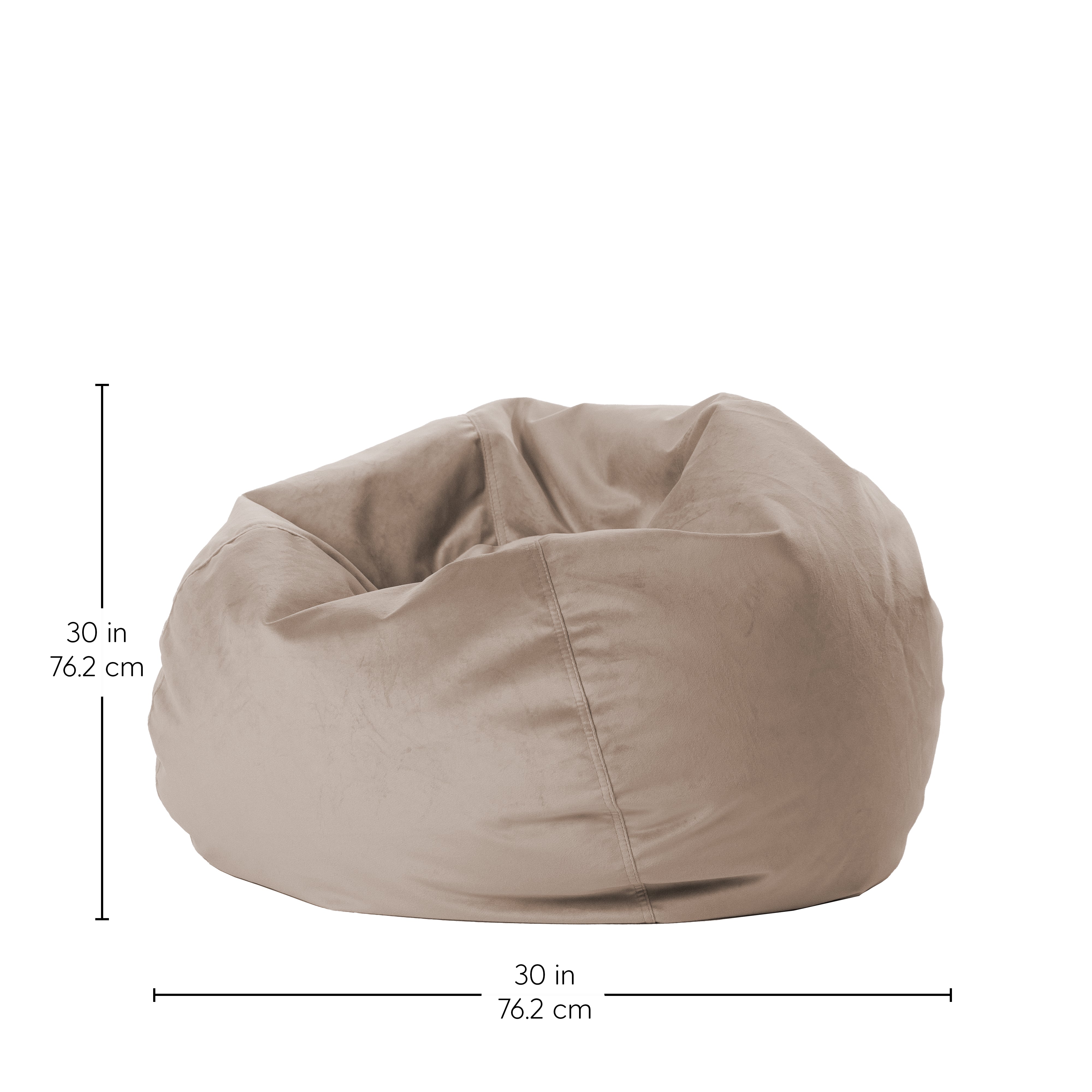 30" Round Velvety Bean Bag - Caffe