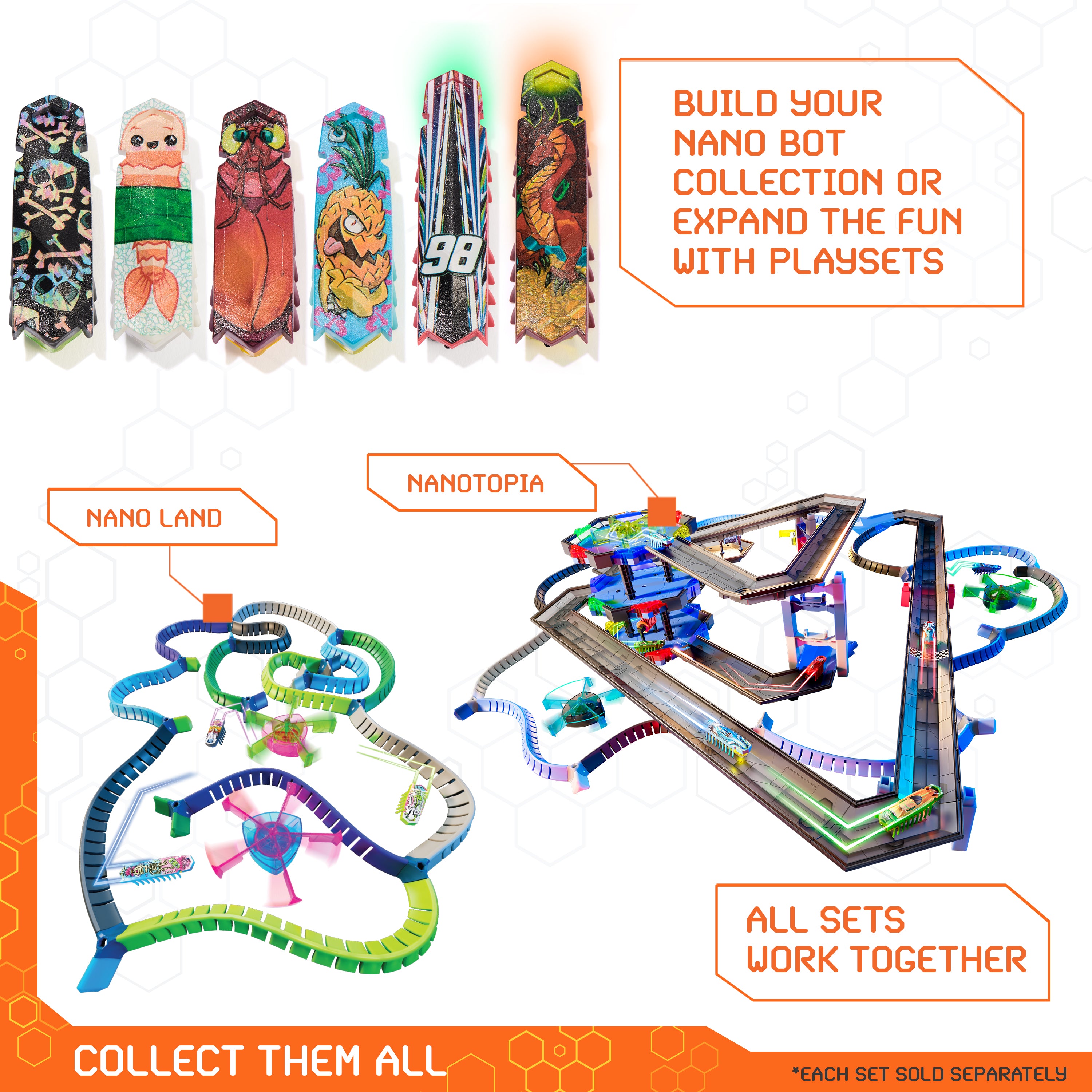 HEX BOTS Nano On-The-Go Launcher with 1 Bonus Flash Nano, Autonomous Mini Robot Sensory Toy and Carrying Case, Toy Playsets for Kids Ages 3 and up